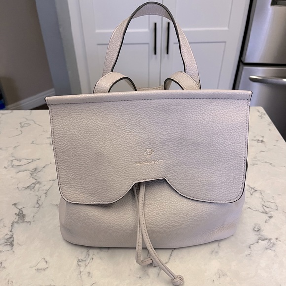Nanette Lepore Handbags - Nanette Lepore Tan/Beige Pebbled Vegan Leather Convertible Backpack NWOT